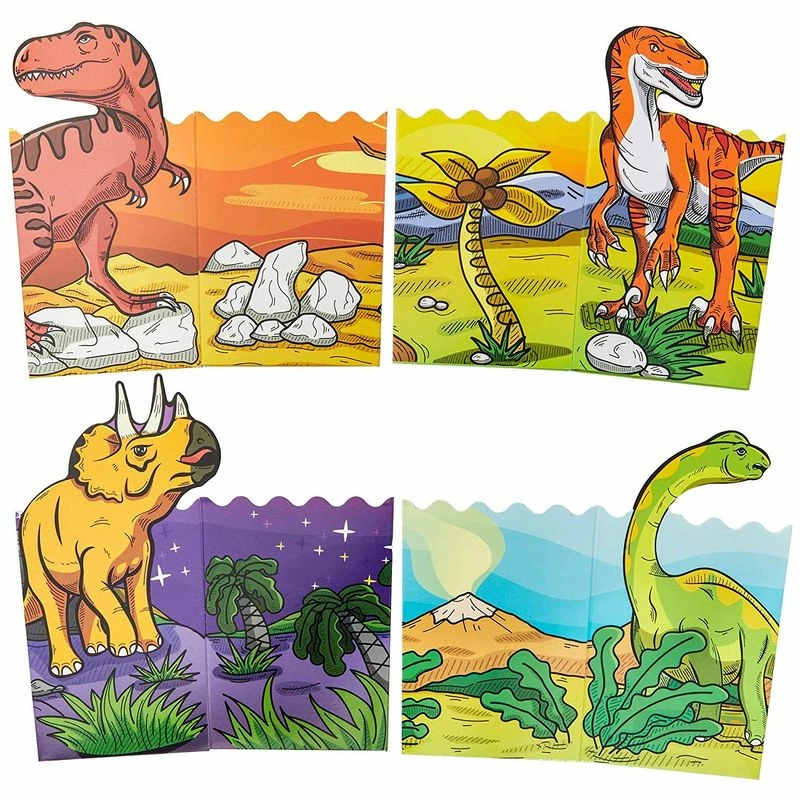 Blue Panda Dinosaur Popcorn Boxes For Treats, Goodies (60 Count) 4 Designs 5 Blue Panda Dinosaur Popcorn Boxes For Treats, Goodies (60 Count) 4 Designs
