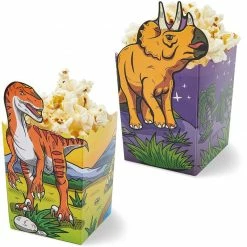 Blue Panda Dinosaur Popcorn Boxes For Treats, Goodies (60 Count) 4 Designs 12 Blue Panda Dinosaur Popcorn Boxes For Treats, Goodies (60 Count) 4 Designs