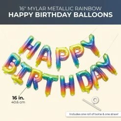 Blue Panda Happy Birthday Balloon - Foil Party Balloons - 16 Inches