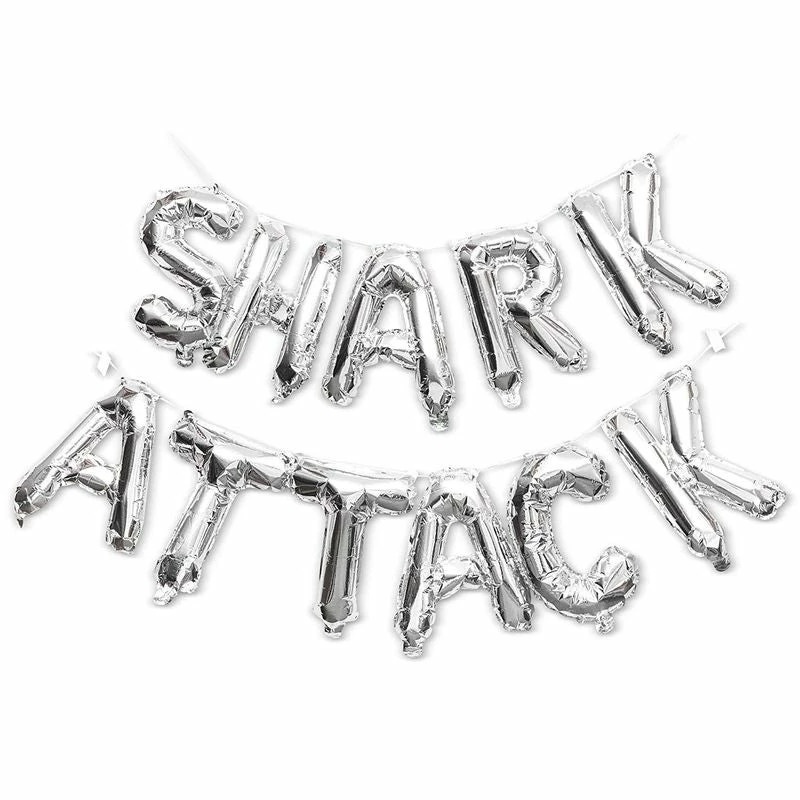 Blue Panda Shark Party Balloons, Foil Balloon Letters (50 Pack) 4 Blue Panda Shark Party Balloons, Foil Balloon Letters (50 Pack)
