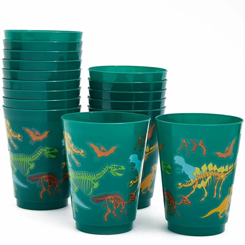 Blue Panda Plastic Tumbler Cups For Dinosaur Birthday Party (16 Ounces, 16 Pack) 4 Blue Panda Plastic Tumbler Cups For Dinosaur Birthday Party (16 Ounces, 16 Pack)