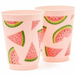 Blue Panda Pink Plastic Tumbler Cups For Watermelon Party (16 Oz, 16 Pack) 12 Blue Panda Pink Plastic Tumbler Cups For Watermelon Party (16 Oz, 16 Pack)
