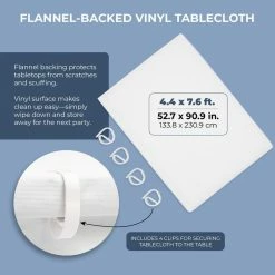 Blue Panda Disposable Plastic Tablecloth (90 In., White) Tablecloths 13 Blue Panda Disposable Plastic Tablecloth (90 In., White) Tablecloths