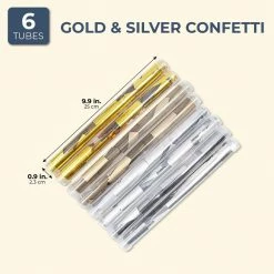 Decorations Blue Panda PVC Flutter Confetti For Parties (8 Pack), Silver And Gold