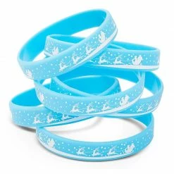 Blue Panda Silicon Bracelets, Christmas Party Favors (2.5 In, 36 Pack)