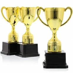 Blue Panda Gold Award Trophies For Sports And Competitions (7 Inches, 3 Pack)