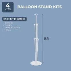 Balloons Blue Panda Balloon Centerpiece 4 Pack - Balloon Stand Kit - 26 Inch