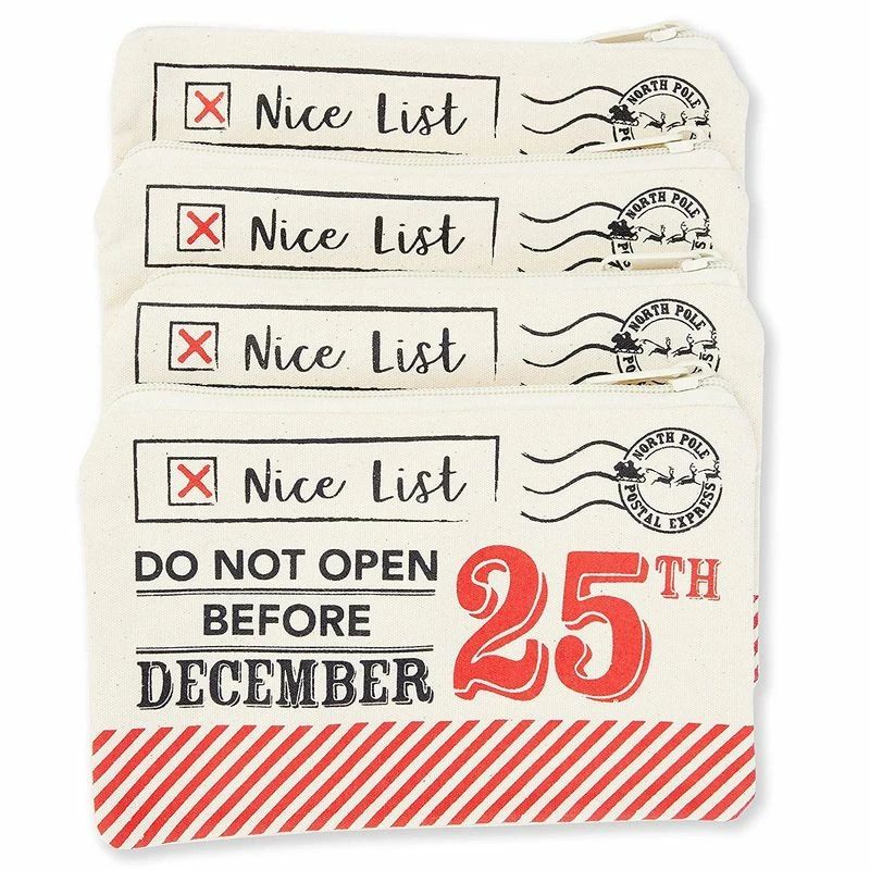 Blue Panda Card Holder Pouches For Christmas, Nice List (4 Pack) 5 Blue Panda Card Holder Pouches For Christmas, Nice List (4 Pack)