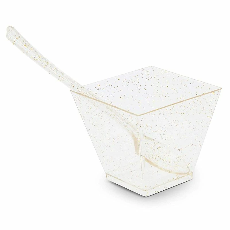 Blue Panda Gold Glitter Square Dessert Cups With Spoons For Birthdays, Wedding, Parties (2 Oz, 200 Pack) Special Occasions 5 Blue Panda Gold Glitter Square Dessert Cups With Spoons For Birthdays, Wedding, Parties (2 Oz, 200 Pack) Special Occasions