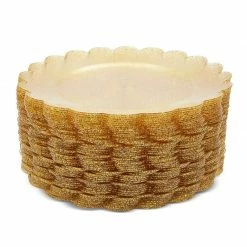 Blue Panda Plastic Plate 50 Pack - Gold Glitter Disposable Plates - 9 Inches