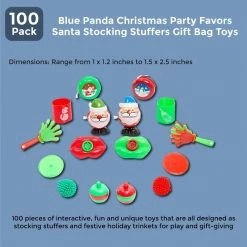 Blue Panda Christmas Stocking Stuffer Toys, Holiday Party Favors (100 Pack)
