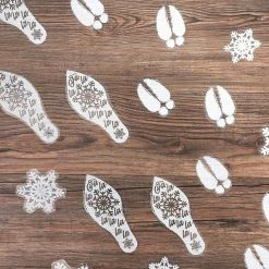 Blue Panda Christmas Window Decals, Footprints And Snowflakes (127 Pieces)
