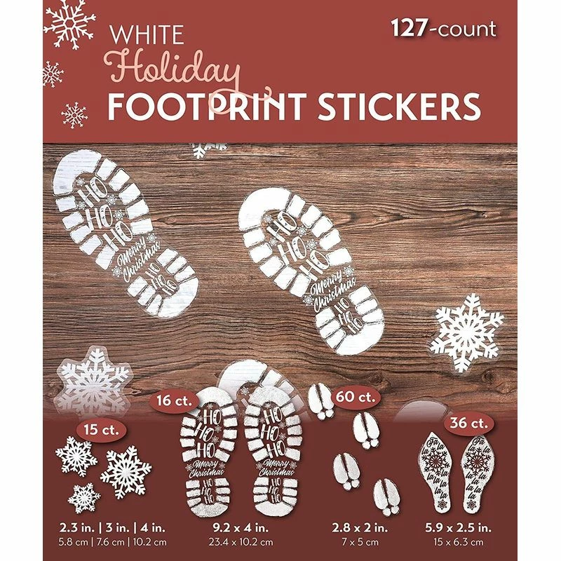Blue Panda Christmas Window Decals, Footprints And Snowflakes (127 Pieces) 9 Blue Panda Christmas Window Decals, Footprints And Snowflakes (127 Pieces)
