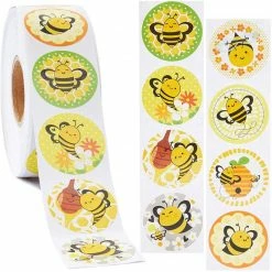 Blue Panda Bee Stickers, Sticker Roll (1.5 In, 1000 Pieces)