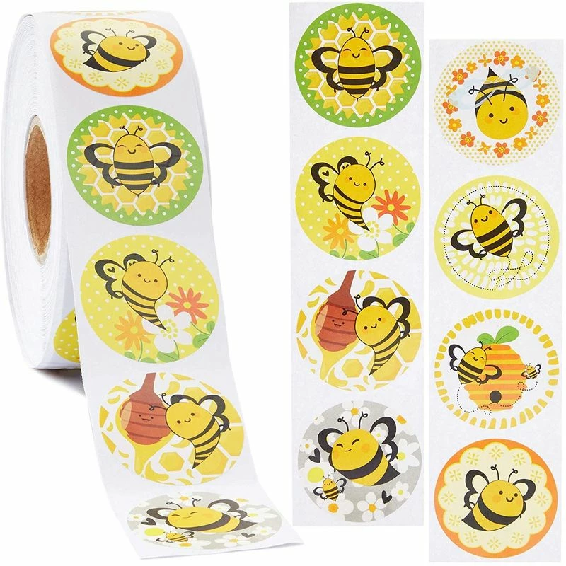 Blue Panda Bee Stickers, Sticker Roll (1.5 In, 1000 Pieces) 3 Blue Panda Bee Stickers, Sticker Roll (1.5 In, 1000 Pieces)