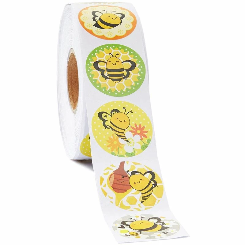 Blue Panda Bee Stickers, Sticker Roll (1.5 In, 1000 Pieces) 5 Blue Panda Bee Stickers, Sticker Roll (1.5 In, 1000 Pieces)