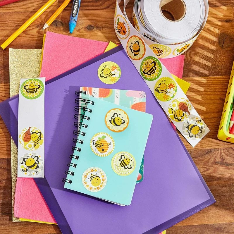 Blue Panda Bee Stickers, Sticker Roll (1.5 In, 1000 Pieces) 7 Blue Panda Bee Stickers, Sticker Roll (1.5 In, 1000 Pieces)