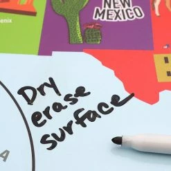 Blue Panda Special Occasions United States Learning Map For Kids, Dry Erase Wall Decal (24 X 17 In, 2 Pack)