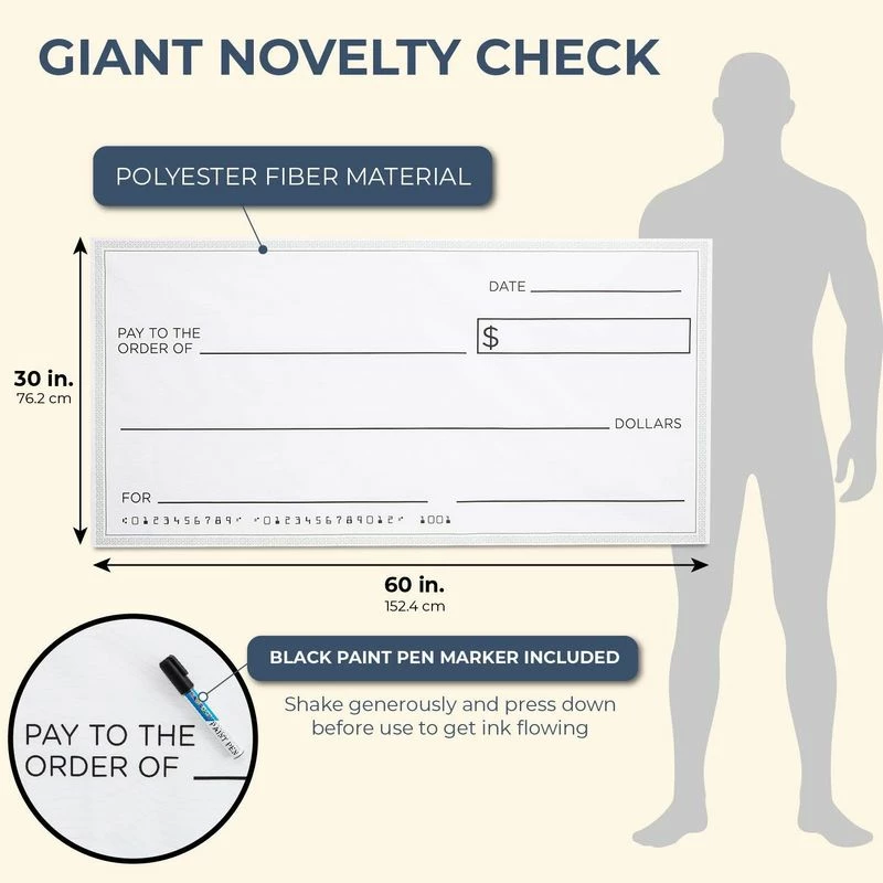 Blue Panda Giant Fake Fabric Check With Marker For Presentations (60 X 30 In) 4 Blue Panda Giant Fake Fabric Check With Marker For Presentations (60 X 30 In)