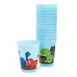 Blue Panda Dinosaur Reusable Plastic Party Cups – Pack Of 16 – Blue