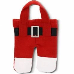 Blue Panda Santa Suit Christmas Silverware Utensils Holder – Pack Of 8, 2 Designs