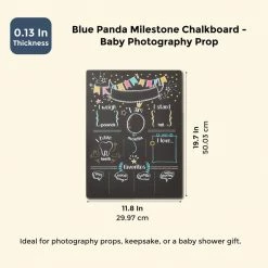 Blue Panda Milestones Of Baby's First Year Chalkboard For Photography Prop (11.6 X 15.6 In) 9 Blue Panda Milestones Of Baby's First Year Chalkboard For Photography Prop (11.6 X 15.6 In)