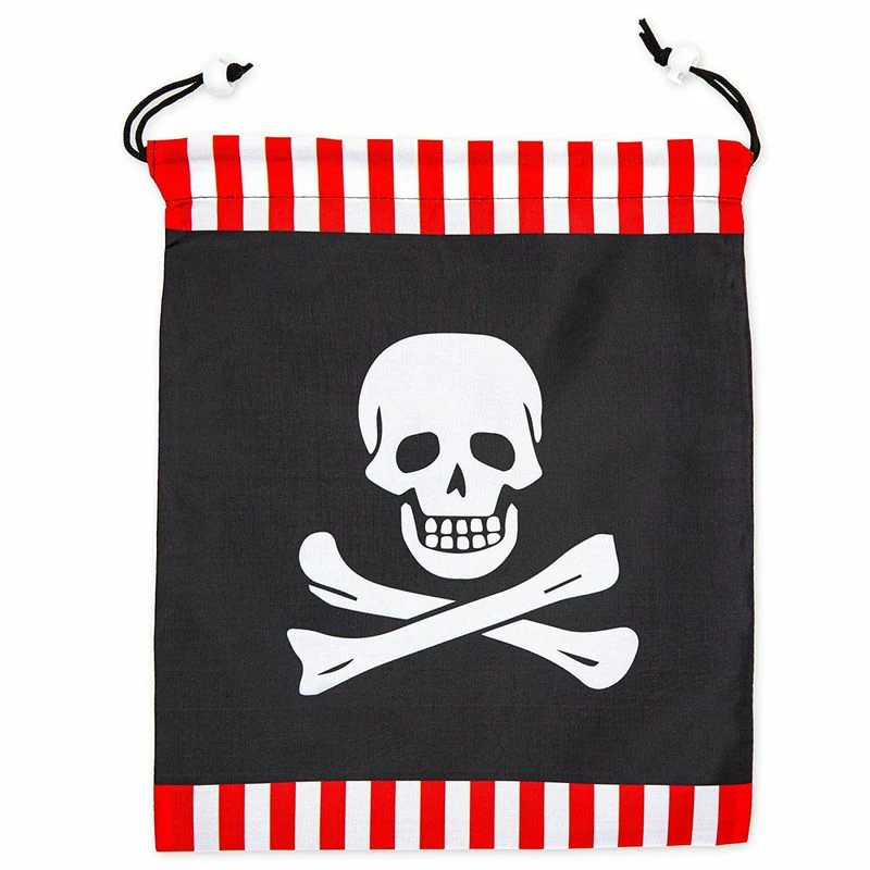 Blue Panda Pirate Skull Drawstring Party Favor Bags For Kids (10 X 12 In, 12 Pack) 3 Blue Panda Pirate Skull Drawstring Party Favor Bags For Kids (10 X 12 In, 12 Pack)