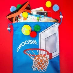 Blue Panda Special Occasions Basketball Party Favor Drawstring Gift Bags (12 X 10 In, 12 Pack)