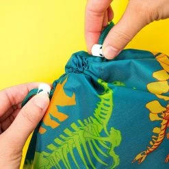 Special Occasions Blue Panda Dinosour Drawstring Party Favor Bags For Kids (12 X 10 In, Teal, 12 Pack)