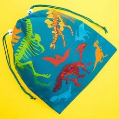 Special Occasions Blue Panda Dinosour Drawstring Party Favor Bags For Kids (12 X 10 In, Teal, 12 Pack)