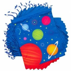 Blue Panda Outer Space Drawstring Party Favor Bags For Kids (12 X 10 In, 12 Pack) Special Occasions