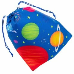 Blue Panda Outer Space Drawstring Party Favor Bags For Kids (12 X 10 In, 12 Pack) Special Occasions