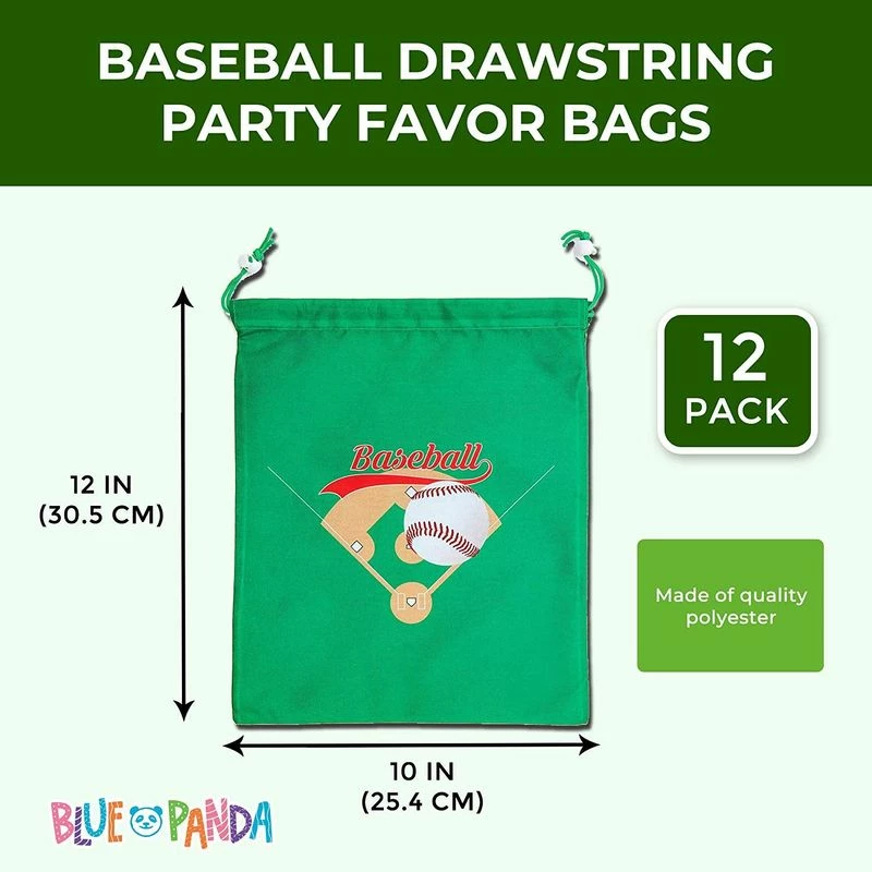 Blue Panda Special Occasions Baseball Drawstring Party Favor Bags For Kids (12 X 10 In, 12 Pack) 9 Blue Panda Special Occasions Baseball Drawstring Party Favor Bags For Kids (12 X 10 In, 12 Pack)