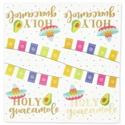 Blue Panda Cinco De Mayo Napkins With Gold Foil For Fiestas (5 X 5 In, 4 Designs, 100 Pack) Special Occasions