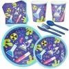 Blue Panda Science Lab Party Pack, Paper Plates, Plastic Cutlery, Cups, And Napkins (Serves 24, 168 Pieces) Dinnerware Sets