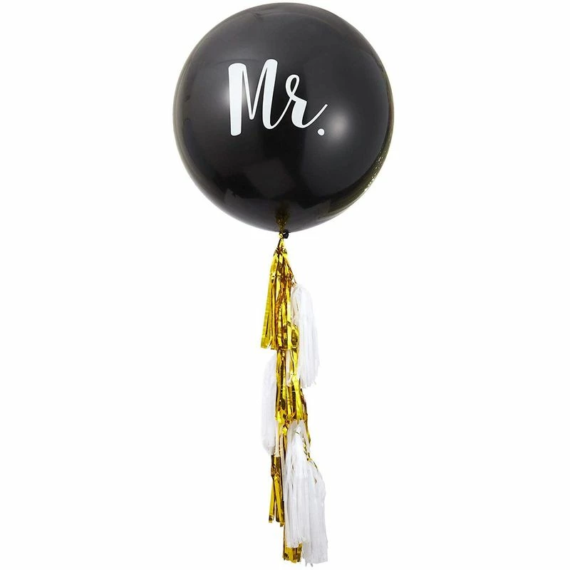 Blue Panda Jumbo Mr. & Mrs. Wedding Balloons With Tassel (36 In, 2 Pack) 5 Blue Panda Jumbo Mr. & Mrs. Wedding Balloons With Tassel (36 In, 2 Pack)