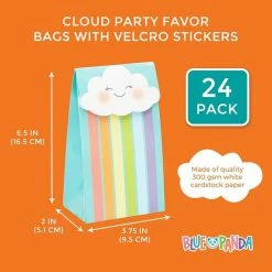 Blue Panda Cloud Party Favor Bags With Stickers For Kids (24 Pack) Special Occasions 15 Blue Panda Cloud Party Favor Bags With Stickers For Kids (24 Pack) Special Occasions