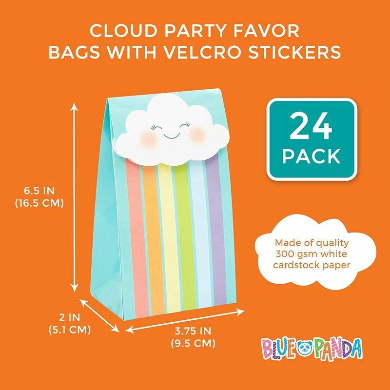 Blue Panda Cloud Party Favor Bags With Stickers For Kids (24 Pack) Special Occasions 9 Blue Panda Cloud Party Favor Bags With Stickers For Kids (24 Pack) Special Occasions