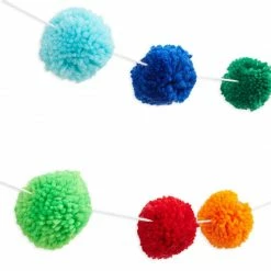 Blue Panda Wool Pom Pom Garland Decoration For Birthdays And Celebrations (10 Ft, 24 Balls) 7 Blue Panda Wool Pom Pom Garland Decoration For Birthdays And Celebrations (10 Ft, 24 Balls)