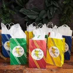 Blue Panda Wizard Party Favor Bags For Kids Birthday (4 Colors, 12 Pack)