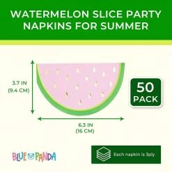 Blue Panda Watermelon Party Napkins (6 X 4 In., 50 Pack)