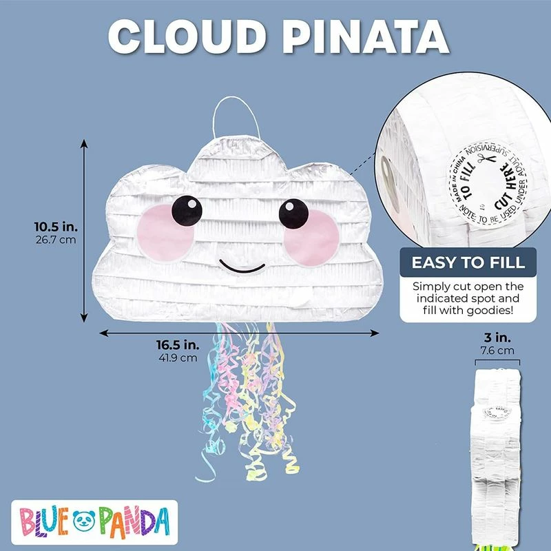 Blue Panda Cloud Pinata, Rainbow Party Supplies (16.5 X 10.5 In) 4 Blue Panda Cloud Pinata, Rainbow Party Supplies (16.5 X 10.5 In)
