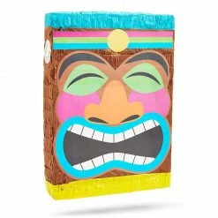 Blue Panda Decorations Tropical Tiki Pinata For Luau And Hawaiian Party (16.7 X 11.6 Inches)