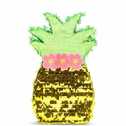 Blue Panda Pineapple Pinata, Hawaiian Luau Party Decorations (16.5 X 9.7 In)