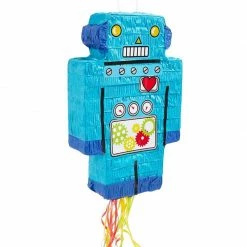 Blue Panda Decorations Robot Pinata, Kids Birthday Party Supplies (16.6 X 10.8 In)
