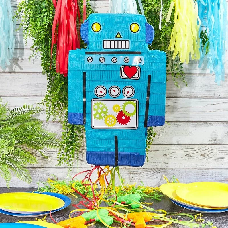 Blue Panda Decorations Robot Pinata, Kids Birthday Party Supplies (16.6 X 10.8 In) 5 Blue Panda Decorations Robot Pinata, Kids Birthday Party Supplies (16.6 X 10.8 In)