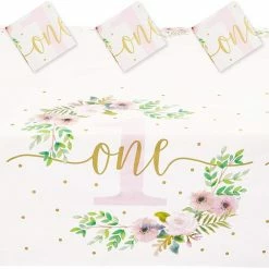 Blue Panda Tablecloths 1st Birthday Party Tablecloth (54 X 108 In., 3 Pack)