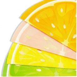 Blue Panda Citrus Fruit Birthday Party Decorations, Napkins With Gold Foil Details For Spring And Summer (6.25 In,100 Pack)
