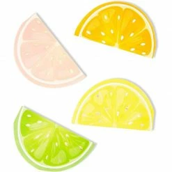 Blue Panda Citrus Fruit Birthday Party Decorations, Napkins With Gold Foil Details For Spring And Summer (6.25 In,100 Pack)