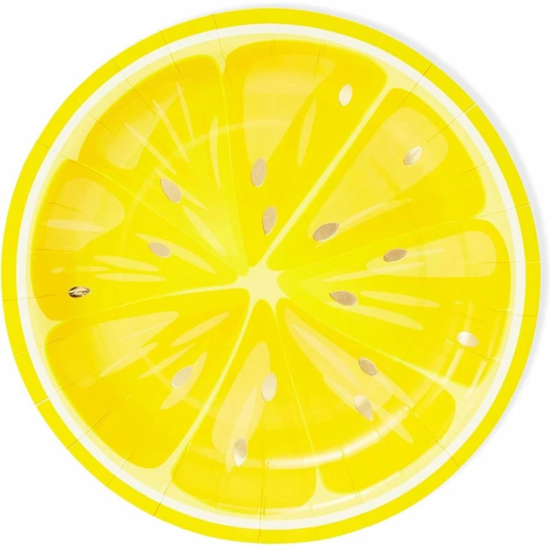 Blue Panda Tutti Fruity, Citrus Fruit Party Plates With Gold Foil Details For Summer Celebrations (9 In, 48 Pack) 10 Blue Panda Tutti Fruity, Citrus Fruit Party Plates With Gold Foil Details For Summer Celebrations (9 In, 48 Pack)
